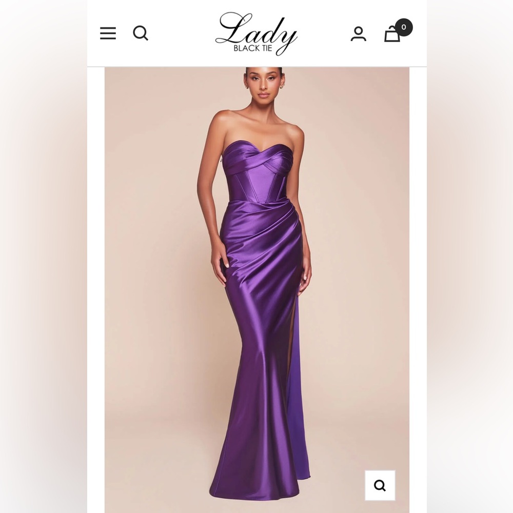 Eggplant Strapless Gown